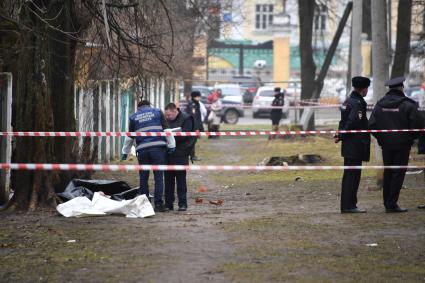 Московская область. Ступино. Оцепление на месте взрыва газа в жилом доме.