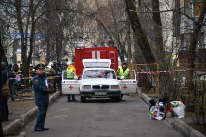 Московская область. Ступино. Оцепление на месте взрыва газа в жилом доме.