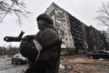 Украина. г.Мариуполь. Освобожденный район Восточный. Разрушенные дома.