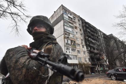 Украина. г.Мариуполь. Освобожденный район Восточный. Разрушенные дома.