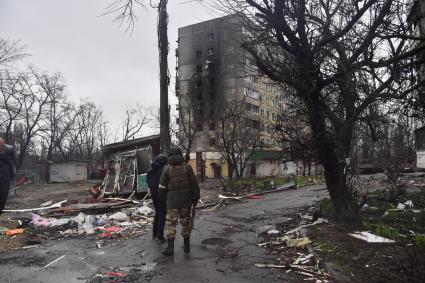 Украина. г.Мариуполь. Освобожденный район Восточный. Разрушенный дом.