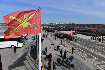 Московская область. Алабино. Во время репетиции военного парада, приуроченного к 77-летию Победы в Великой Отечественной войне.