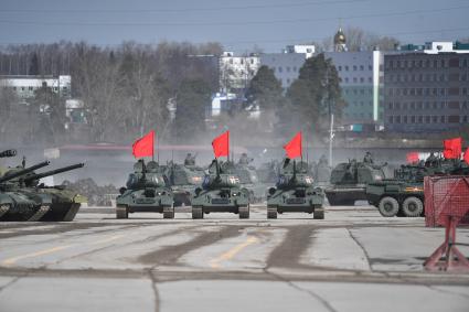 Московская область. Алабино. Танк Т-34-85  на репетиции военного парада, приуроченного к 77-летию Победы в Великой Отечественной войне.