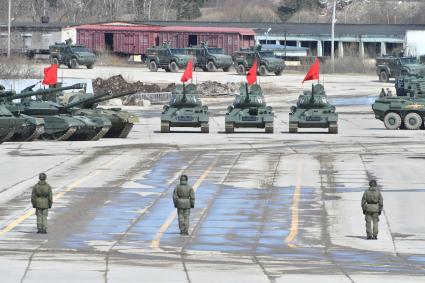 Московская область. Алабино. Танк Т-34-85  на репетиции военного парада, приуроченного к 77-летию Победы в Великой Отечественной войне.