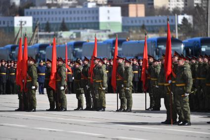 Московская область. Алабино. Во время репетиции военного парада, приуроченного к 77-летию Победы в Великой Отечественной войне.