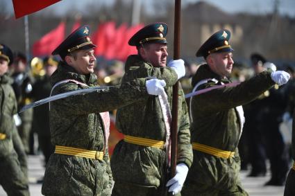 Московская область. Алабино. Во время репетиции военного парада, приуроченного к 77-летию Победы в Великой Отечественной войне.