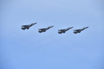 Московская область. Алабино. Во время репетиции военного парада, приуроченного к 77-летию Победы в Великой Отечественной войне.
