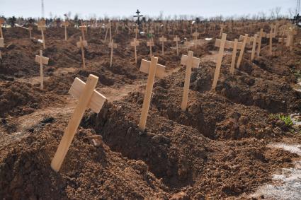 Донецкая область. г.Мариуполь. Массовое захоронение людей на Старокрымском кладбище.