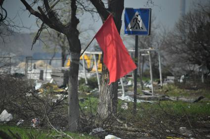 Донецкая область. г.Мариуполь. Центральная часть города, разрушенная в результате боев.