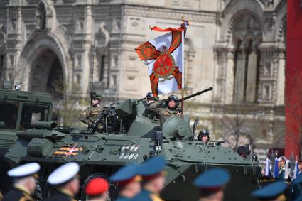 Москва. Военнослужащие во время генеральной репетиции парада на Красной площади, посвященного 77-й годовщине Победы в Великой Отечественной войне.