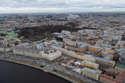 Санкт-Петербург.  Вид города сверху.