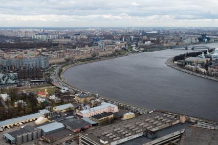 Санкт-Петербург.  Вид города сверху.