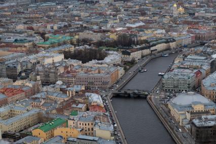 Санкт-Петербург.  Вид города сверху.