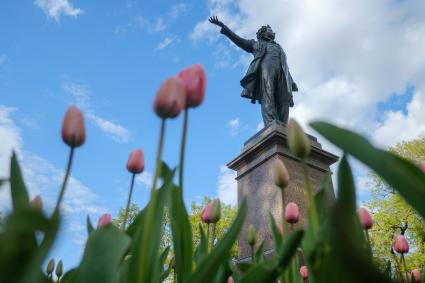 Санкт-Петербург. Памятник Александру Пушкину перед зданием Русского музея.