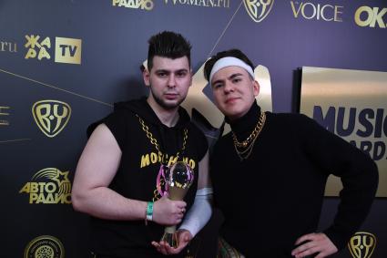 Москва. Группа Gayazovs Brothers на церемонии вручения музыкальной премии`Жара Music Awards` в концертном зале `Крокус Сити Холл`.