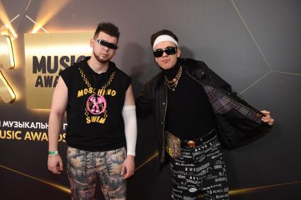 Москва. Группа Gayazovs Brothers на церемонии вручения музыкальной премии`Жара Music Awards` в концертном зале `Крокус Сити Холл`.