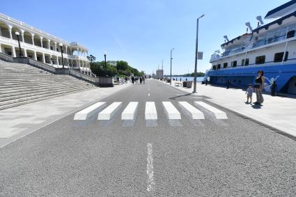 Москва. Первый 3D пешеходный переход появился на набережной у главного входа
Северного речного вокзала.