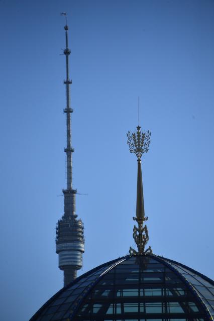 Москва. ВДНХ. Вид на Останкинскую башню.