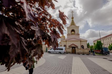 Чеченская Республика, Грозный. Вид на храм Михаила Архангела.