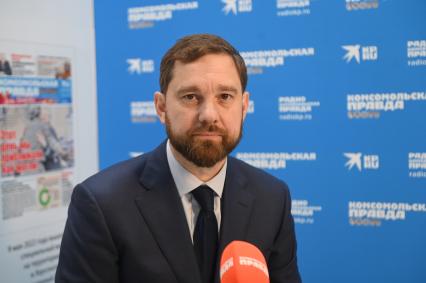 Санкт-Петербург. Руководитель ФАДН Игорь Баринов в Открытой студии ИД `Комсомольская правда` в третий день работы XXV Петербургского международного экономического форума - 2022.