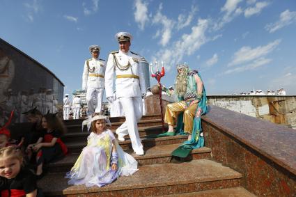 Новороссийск. Военнослужащие во время празднования Дня Военно-морского флота России.