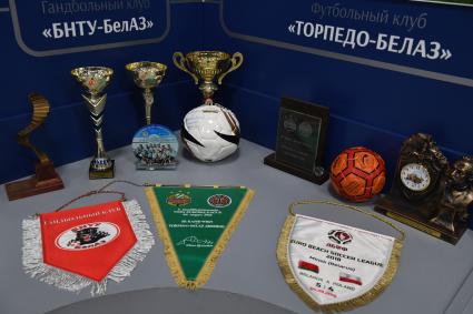 Жодино. Белоруссия. В музее Белорусского автомобильного завода (БелАЗ) .