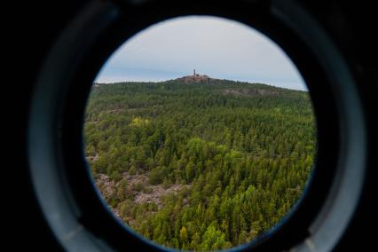 Ленинградская область. Вид на маяк на острове Гогланд  в Финском заливе.