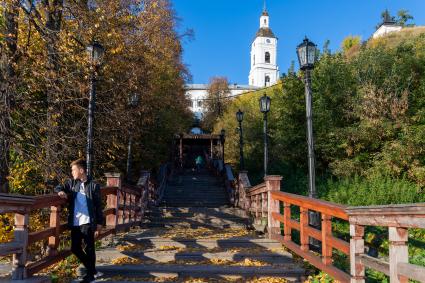 Тобольск. Видна Прямской (Софийский) взвоз Тобольского кремля.