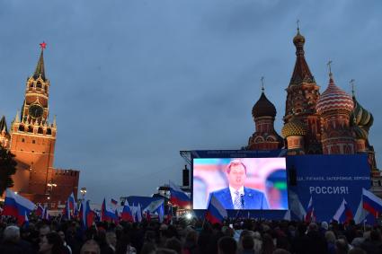 Москва. Глава администрации Запорожской области Евгений Балицкий на митинге-концерте в поддержку присоединения к России ЛНР, ДНР, Херсонской и Запорожской областей на Красной площади.