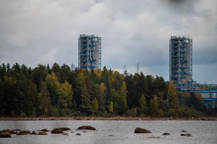 Выборг. Береговые объекты на территории газораспределительного центра магистрального газопровода `Северный поток`.