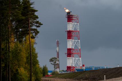 Выборг. Береговые объекты на территории газораспределительного центра магистрального газопровода `Северный поток`.