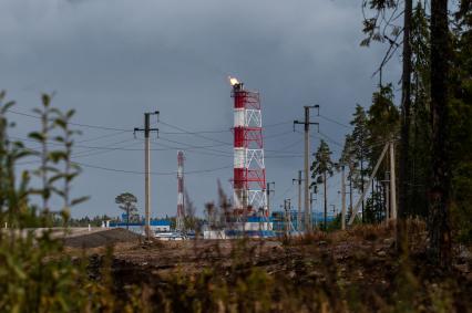 Выборг. Береговые объекты на территории газораспределительного центра магистрального газопровода `Северный поток`.