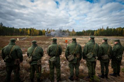 Ленинградская область. Военные учения мобилизованных резервистов.