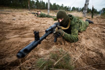 Ленинградская область. Военные учения мобилизованных резервистов.