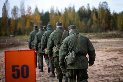 Ленинградская область. Военные учения мобилизованных резервистов.