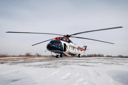 Еврейская автономная область. с. Нижнеленинское. Вертолет Ми-8ПС.