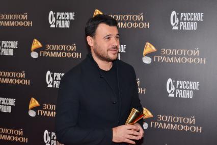 Москва. Певец Emin (Эмин Агаларов) на XXVII церемонии вручения Национальной ежегодной музыкальной премии `Золотой граммофон` на стадионе `ВТБ Арена`.