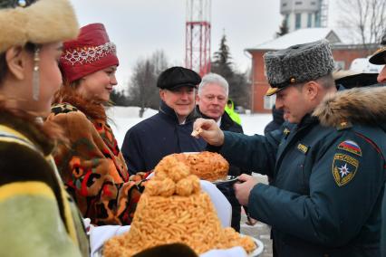 Казань. Втреча главы МЧС России Александр Куренков.