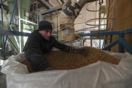 Алтайский край. Село Ларичиха.  Корреспонденты `Комсомольской правды` Владимир Ворсобин и Иван Макеев путешествуют автостопом по России. Рабочий на лесопилке.