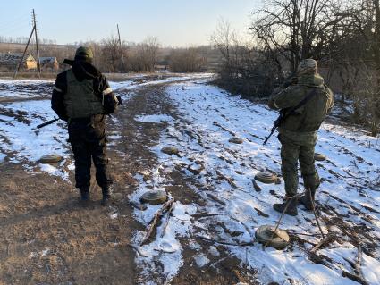 Донецкая область. Бойцы ЧВК `Вагнер` на позициях у северных окраин Бахмута.