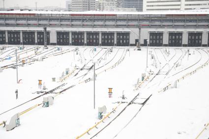 Москва.  Электродепо `Нижегородское` Большой кольцевой линии (БКЛ) Московского метрополитена.