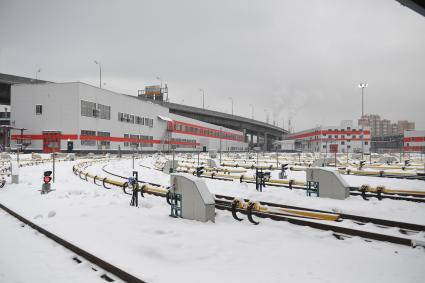 Москва.  Электродепо `Нижегородское` Большой кольцевой линии (БКЛ) Московского метрополитена.