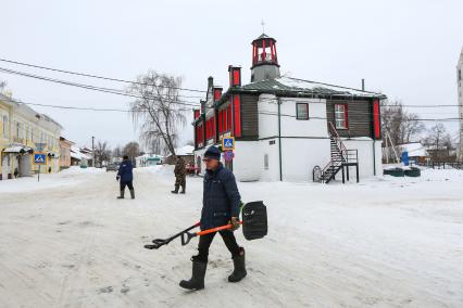 Ярославская область, с. Вятское. Здание бывшего депо Вятской вольной пожарной дружины.