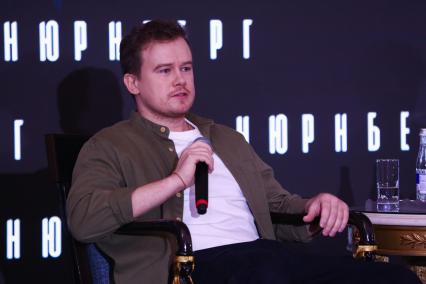 Москва. Актер Алексей Бардуков на пресс-конференции, посвященной премьере фильма Николая Лебедева `Нюрнберг`.