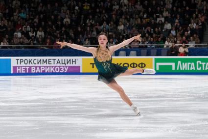 Санкт-Петербург. Фигуристка Анна Фролова выступает с короткой программой в женском одиночном катании в финале Кубка России `Гран-при России` по фигурному катанию.