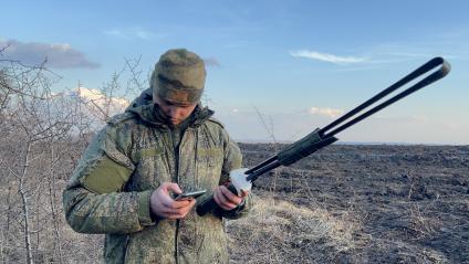 Луганская область. Боец подразделения противовоздушной обороны 3-й мотострелковой дивизии под Сватово.