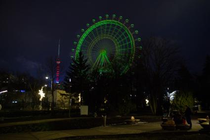 Москва. Колесо обозрения `Солнце Москвы` на ВДНХ.