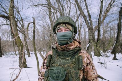 Донецкая область. Мобилизованные артиллеристы на позиции возле Марьинки. Замполит Андрей - молодой парень родом из города Глазов в Удмуртии.