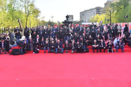 Москва. Пресса на церемонии закрытия 45-го Московского международного кинофестиваля в театре `Россия`.