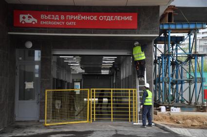 Москва. Строительство Боткинской больницы.